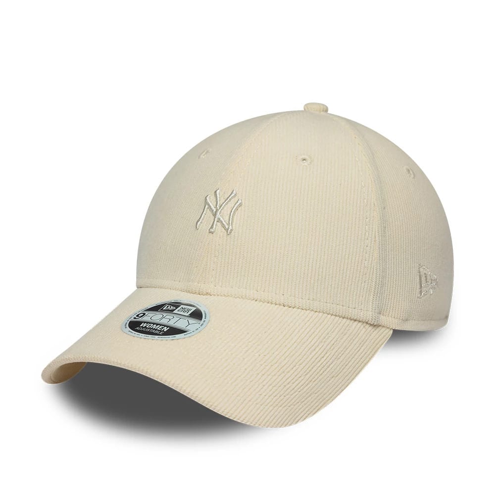 Pictured is this Womens MLB Cord New York Yankees 9FORTY cap in Cream. 1