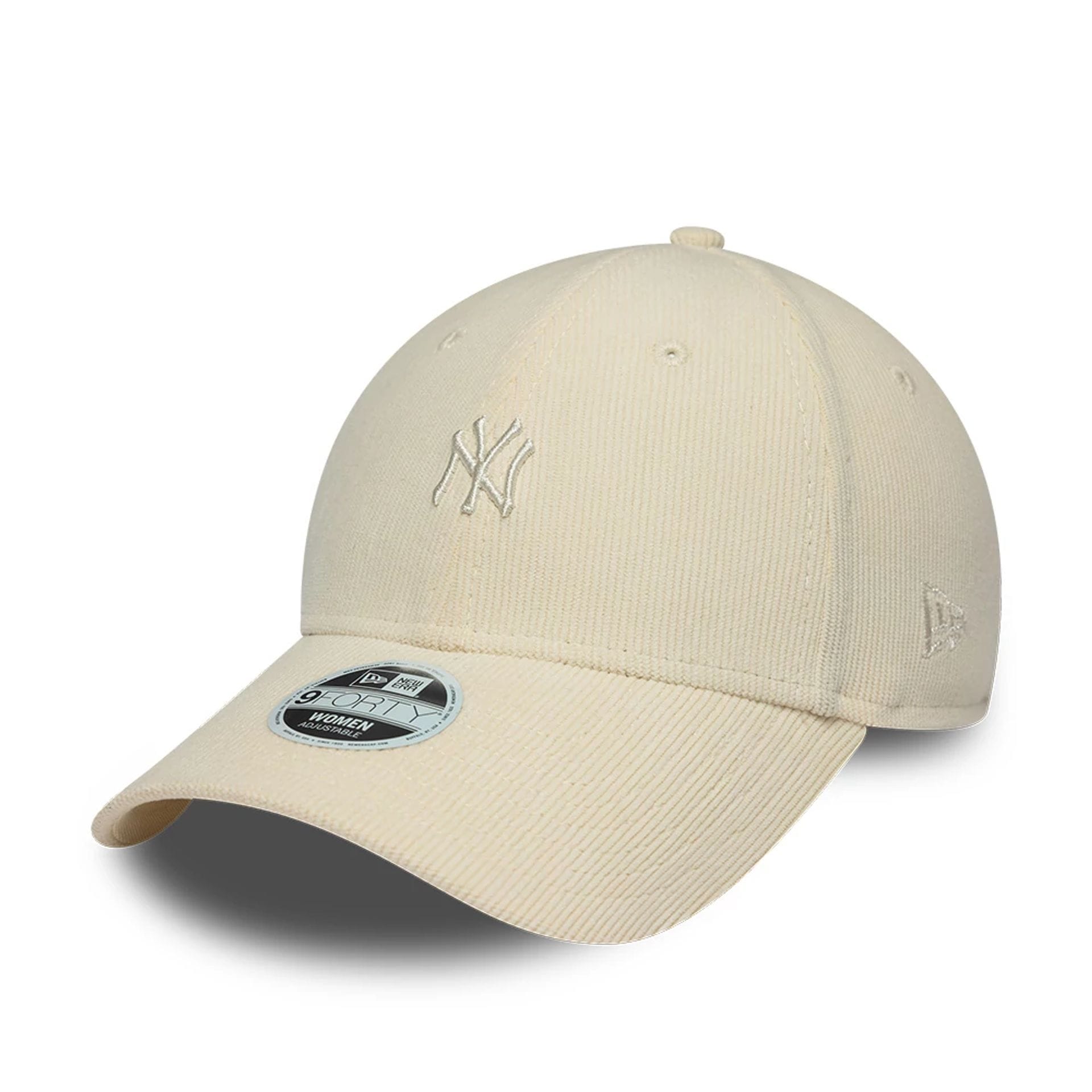 Pictured is this Womens MLB Cord New York Yankees 9FORTY cap in Cream. 1