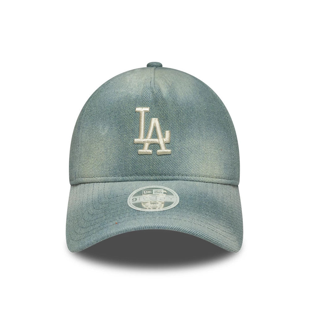 Pictured is this Womens MLB Denim LA Dodgers 9TWENTY A-Frame cap in Light Blue. 2