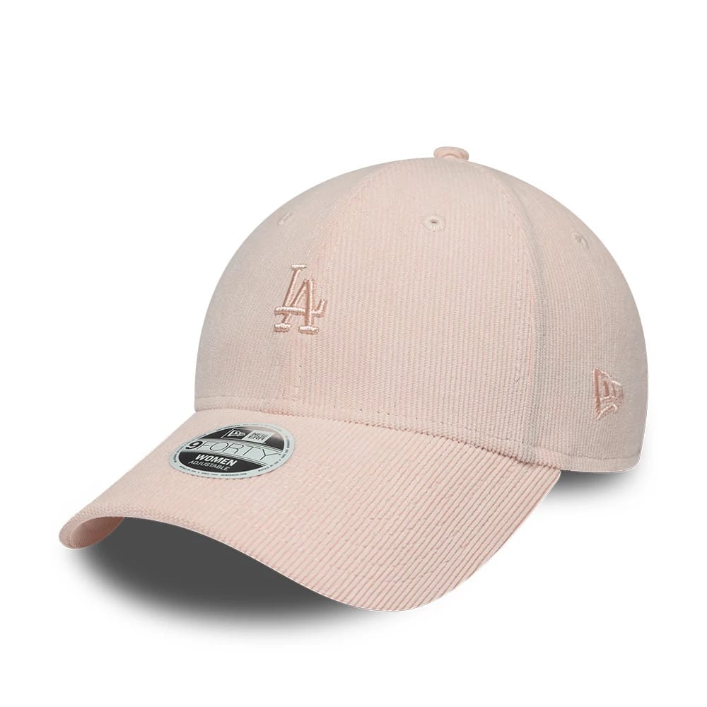 Pictured is this Womens MLB Cord LA Dodgers 9FORTY cap in pastel pink. 1