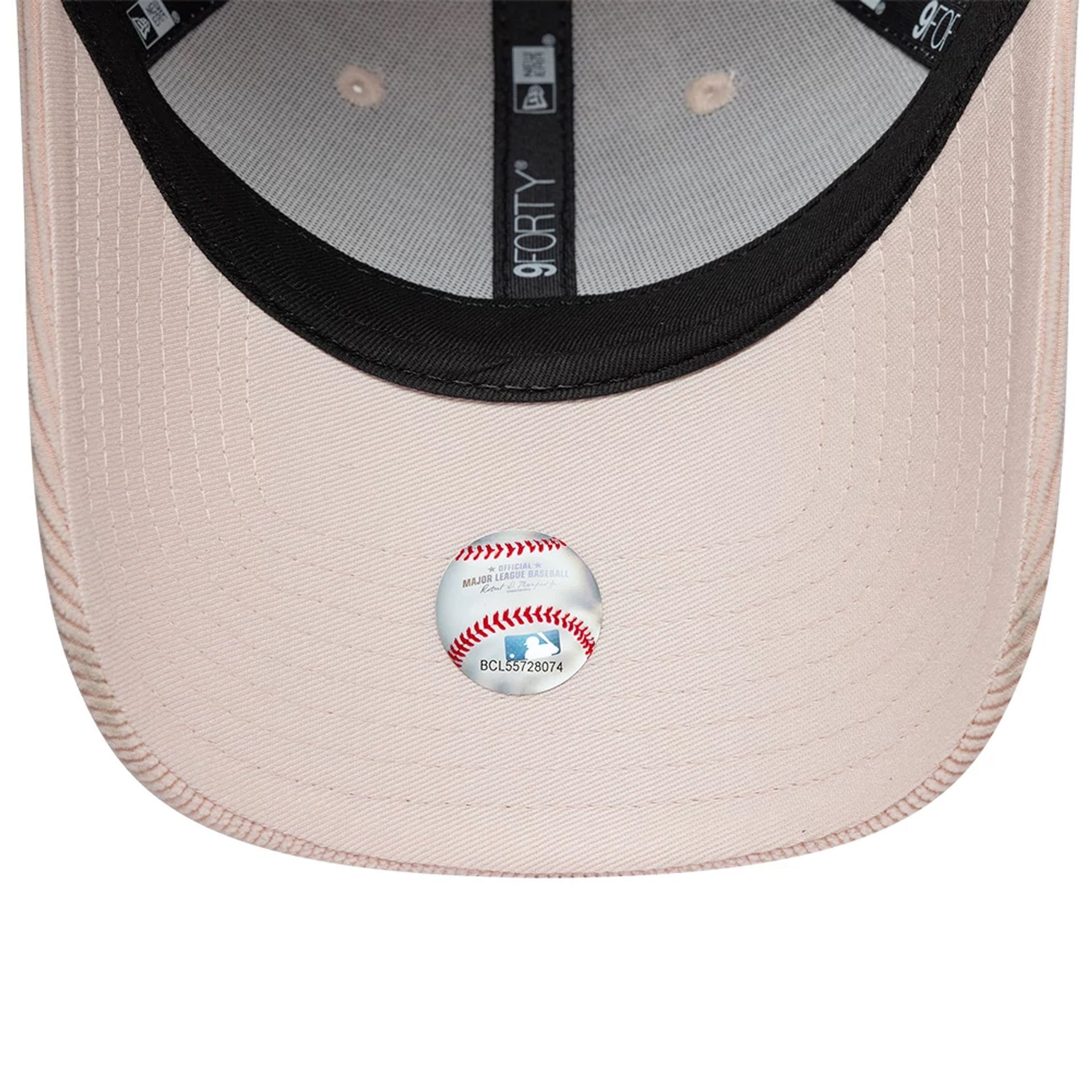 Pictured is this Womens MLB Cord LA Dodgers 9FORTY cap in pastel pink. 5