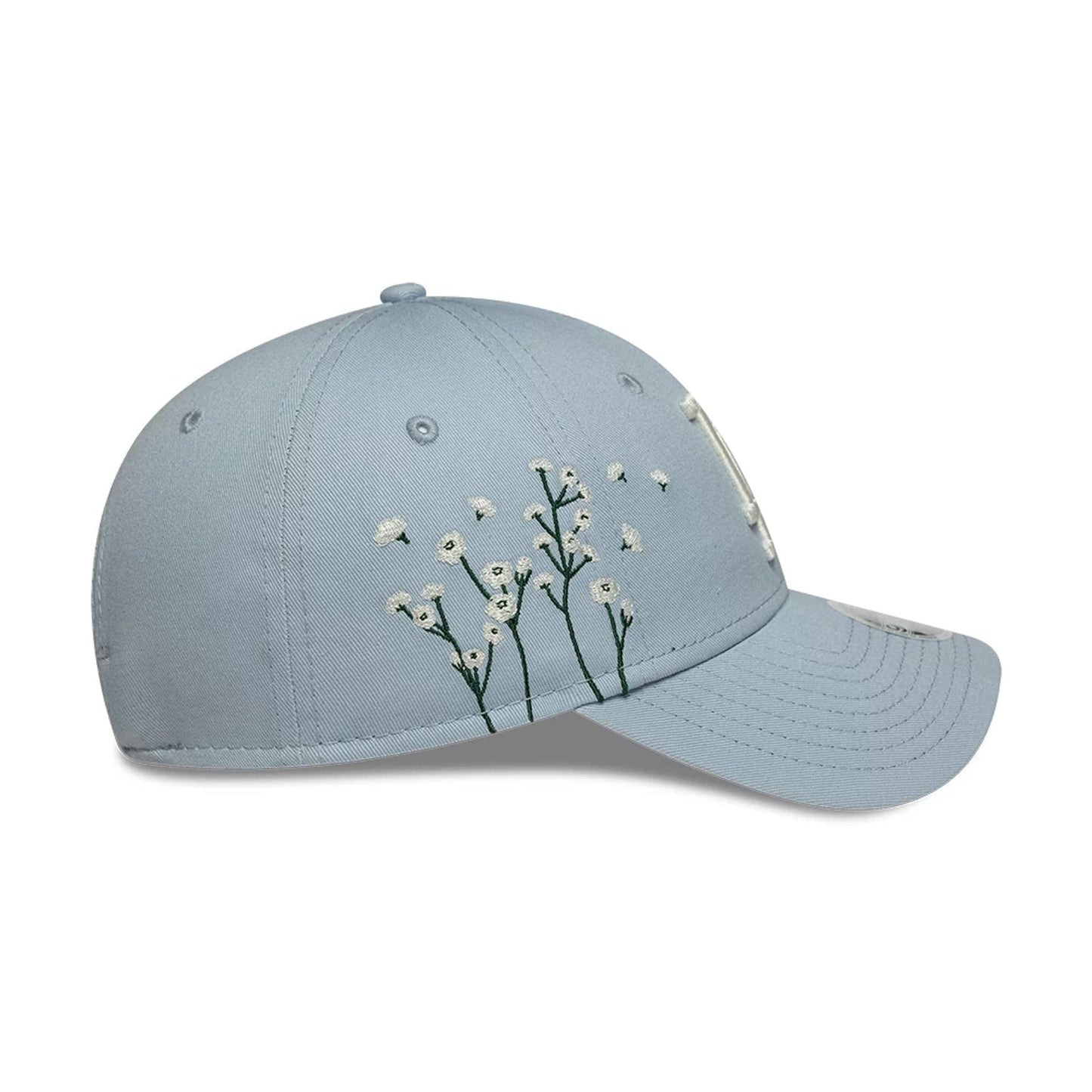 Pictured is this Womens MLB Floral Icon LA Dodgers 9FORTY cap in pastel blue. 4
