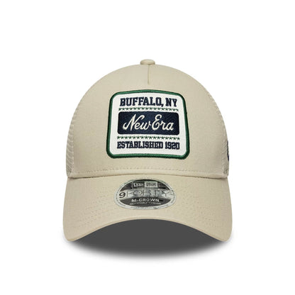 Pictured is this New Era Multi Patch 9FORTY M-Crown A-Frame cap in Cream. 3