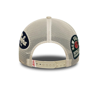 Pictured is this New Era Multi Patch 9FORTY M-Crown A-Frame cap in Cream. 2
