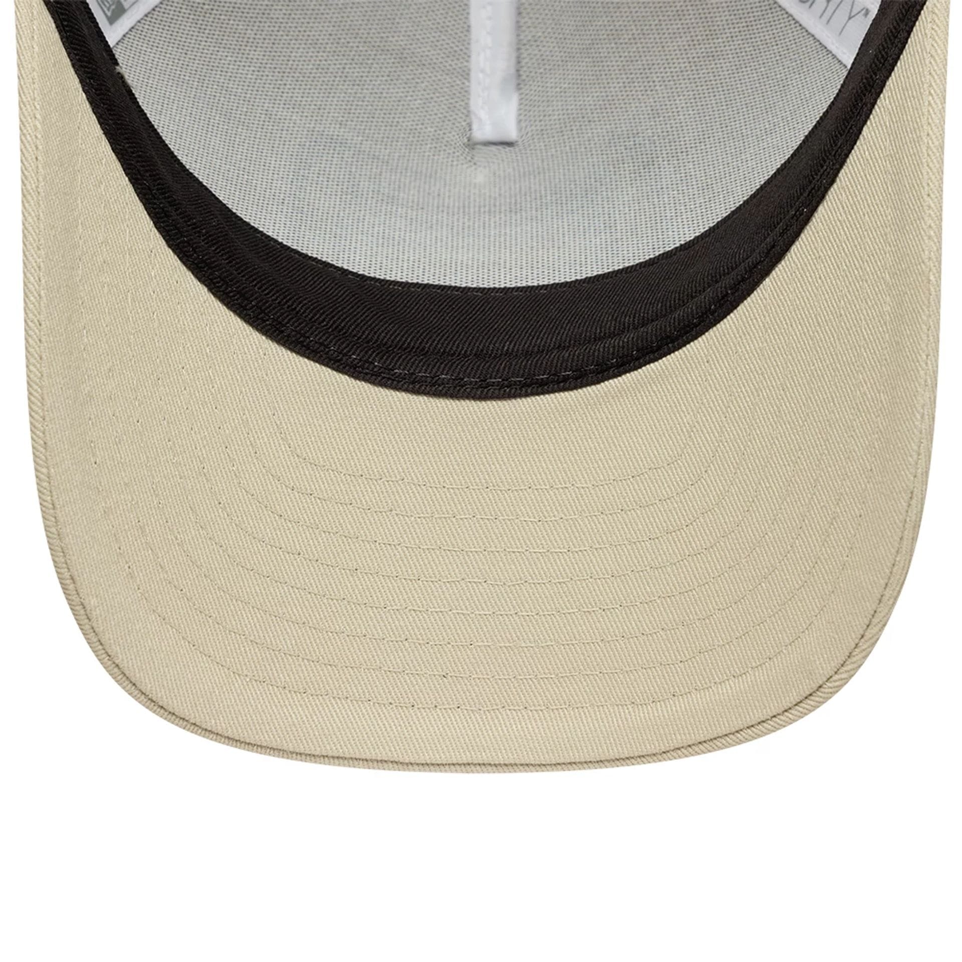 Pictured is this New Era Multi Patch 9FORTY M-Crown A-Frame cap in Cream. 7