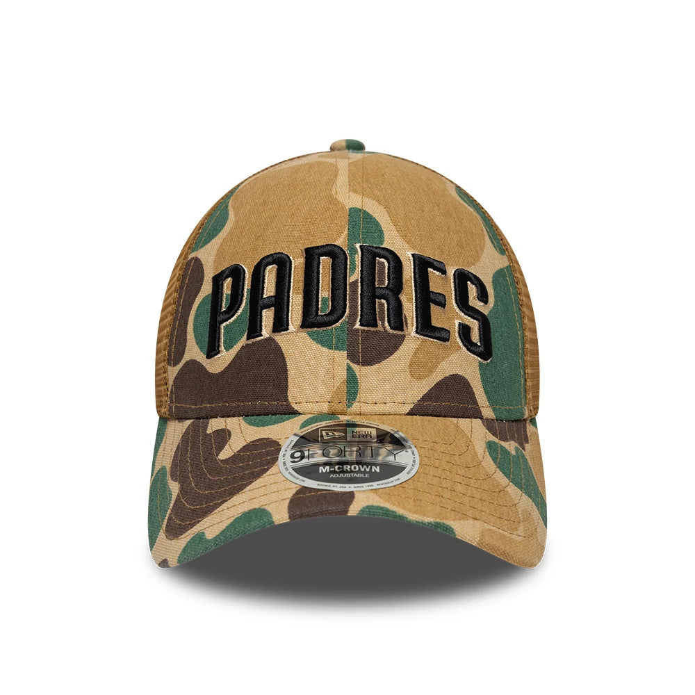 Pictured is this MLB Wordmark San Diego Padres 9FORTY M-Crown cap in Duck Camo. 2