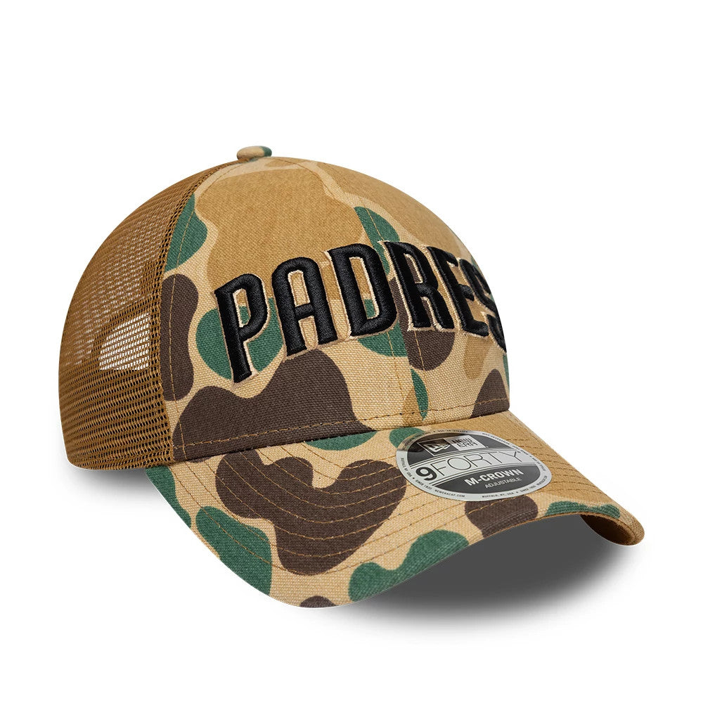 Pictured is this MLB Wordmark San Diego Padres 9FORTY M-Crown cap in Duck Camo. 3