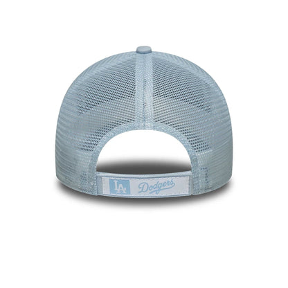 Pictured is this Youth MLB Homefield LA Dodgers 9FORTY Trucker cap in pastel blue. 4