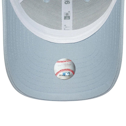 Pictured is this Youth MLB Homefield LA Dodgers 9FORTY Trucker cap in pastel blue. 5