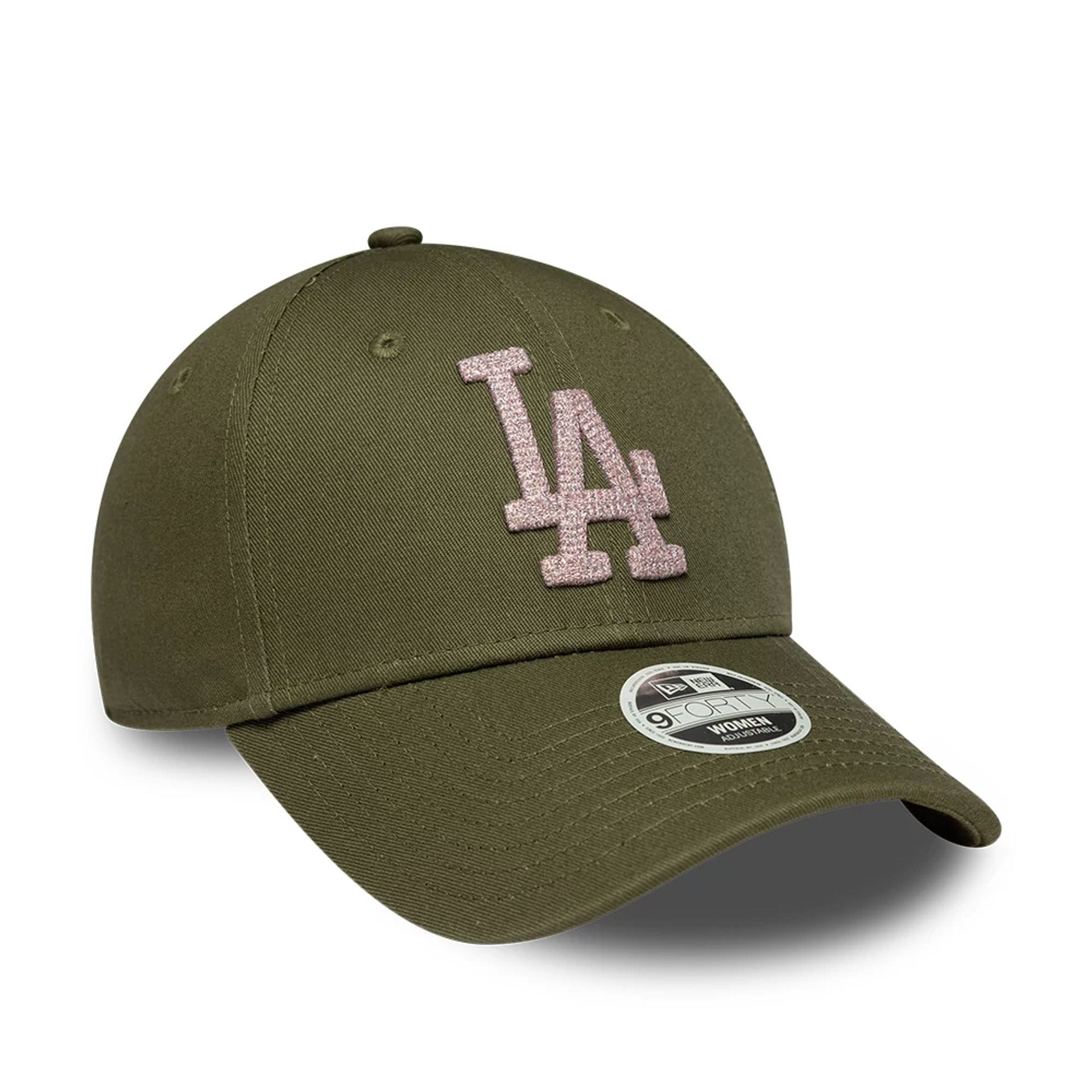 Pictured is this Womens MLB Metallic LA Dodgers 9FORTY cap in Dark Green. 3