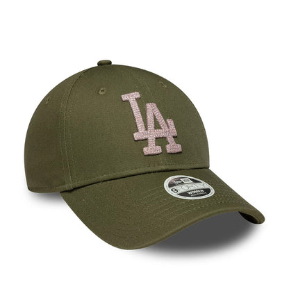 Pictured is this Womens MLB Metallic LA Dodgers 9FORTY cap in Dark Green. 3