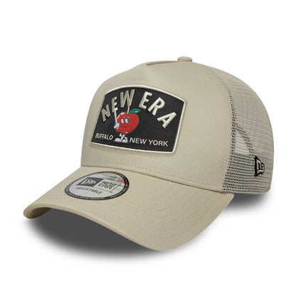 Pictured is this New Era Summer Patch 9FORTY A-Frame Trucker cap in Cream. 1