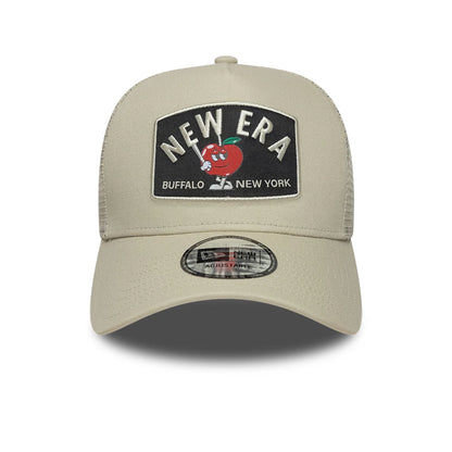 Pictured is this New Era Summer Patch 9FORTY A-Frame Trucker cap in Cream. 2