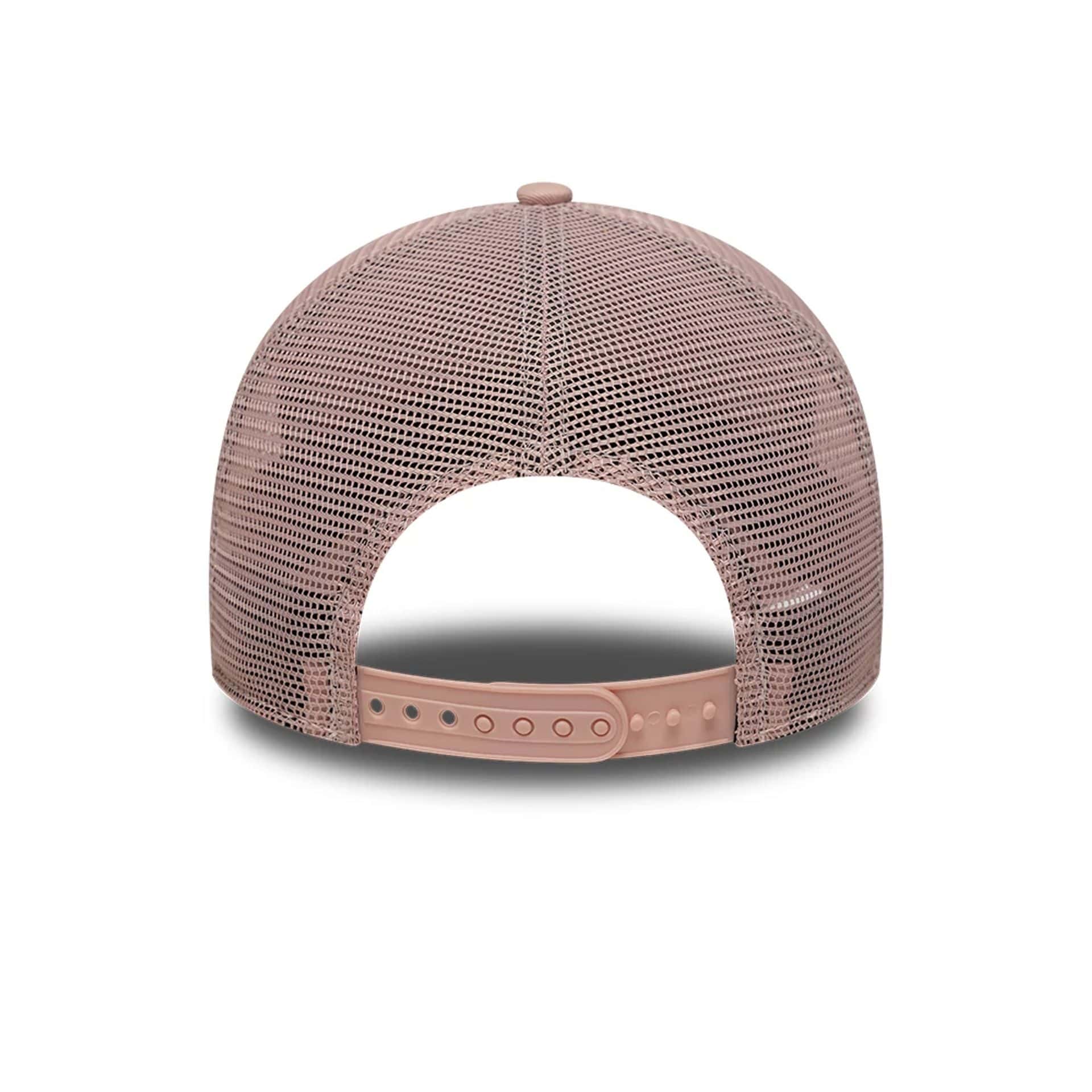 Pictured is this Womens MLB Floral New York Yankees 9FORTY A-Frame Trucker cap in pastel pink. 4