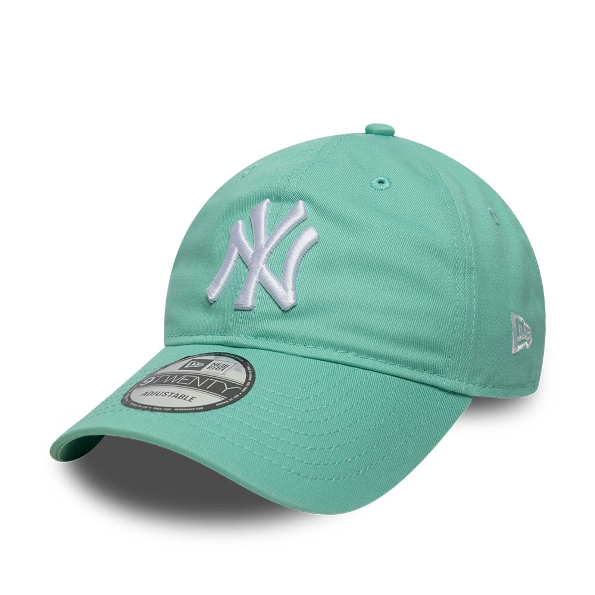 Pictured is this MLB League Essential New York Yankees 9TWENTY cap in pastel green. 1