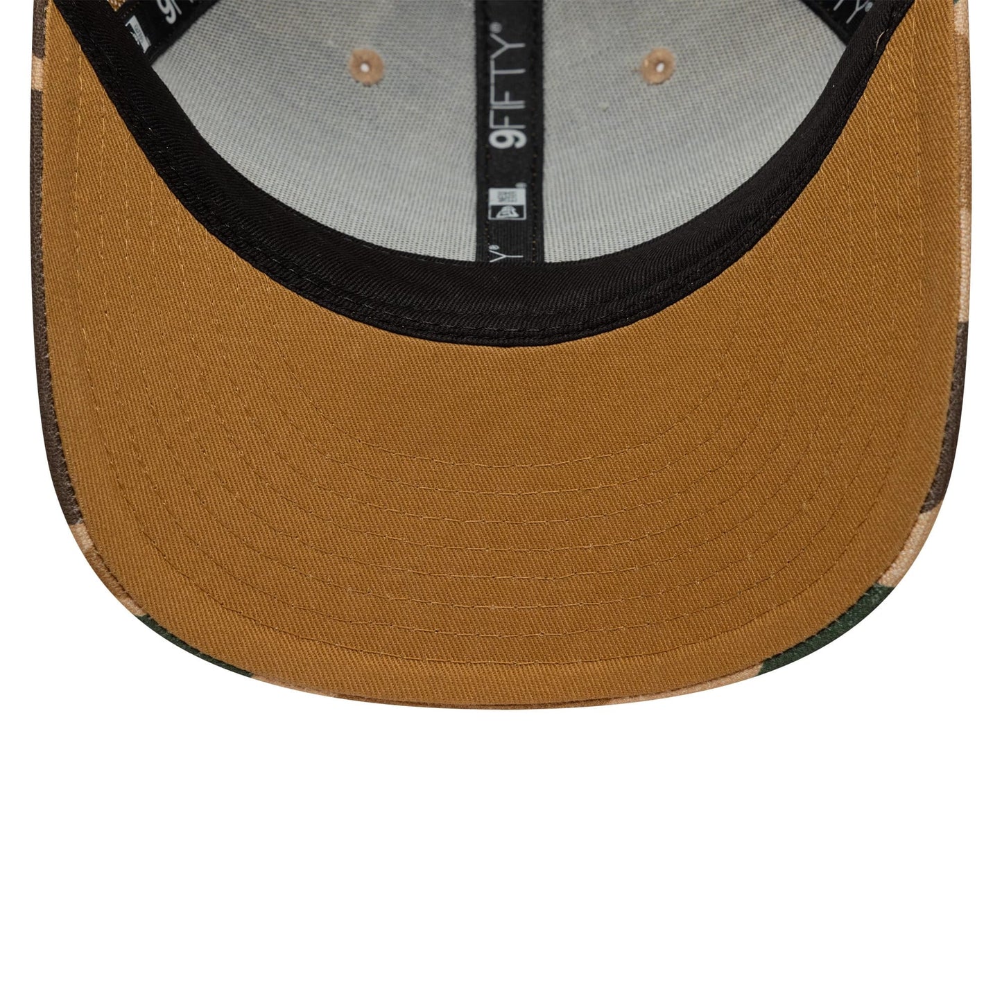 Pictured is this New Era Duck Camo 9FIFTY Snapback cap in beige. 5