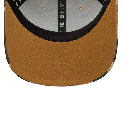 Pictured is this New Era Duck Camo 9FIFTY Snapback cap in beige. 5