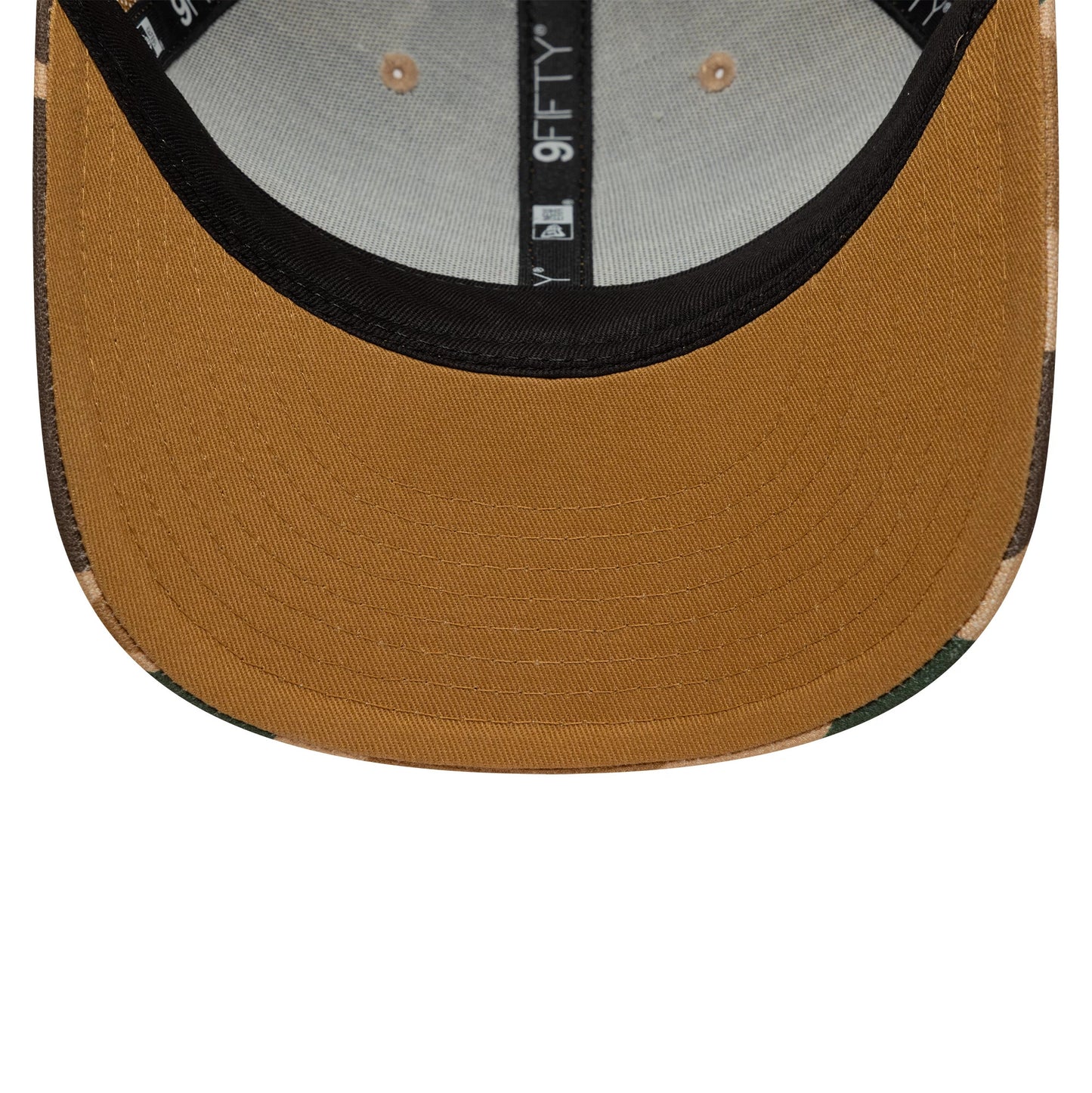 Pictured is this New Era Duck Camo 9FIFTY Snapback cap in beige. 5