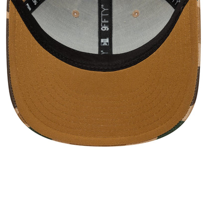 Pictured is this New Era Duck Camo 9FIFTY Snapback cap in beige. 5