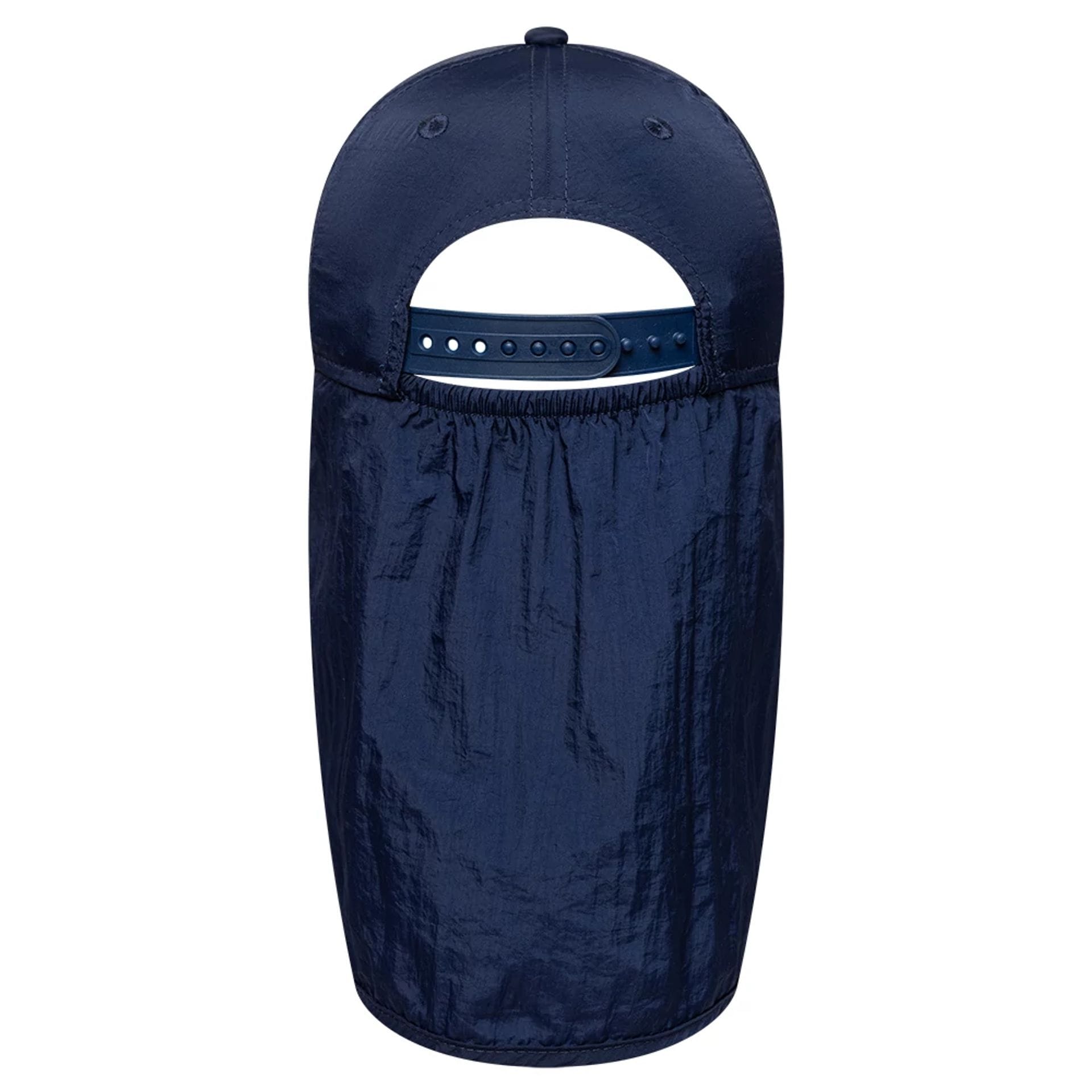 Pictured is this Child MLB Sun Shield New York Yankees 9FORTY cap in navy. 4