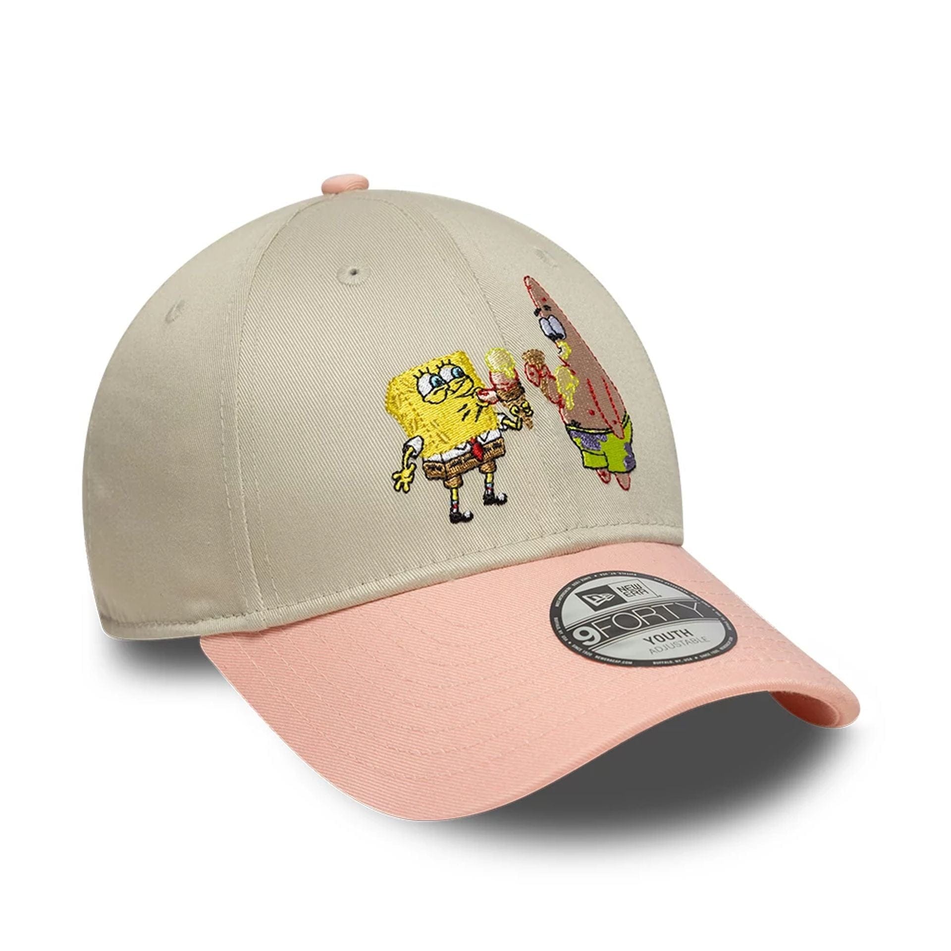Pictured is this Youth Spongebob Squarepants & Patrick Star 9FORTY cap in light beige. 3