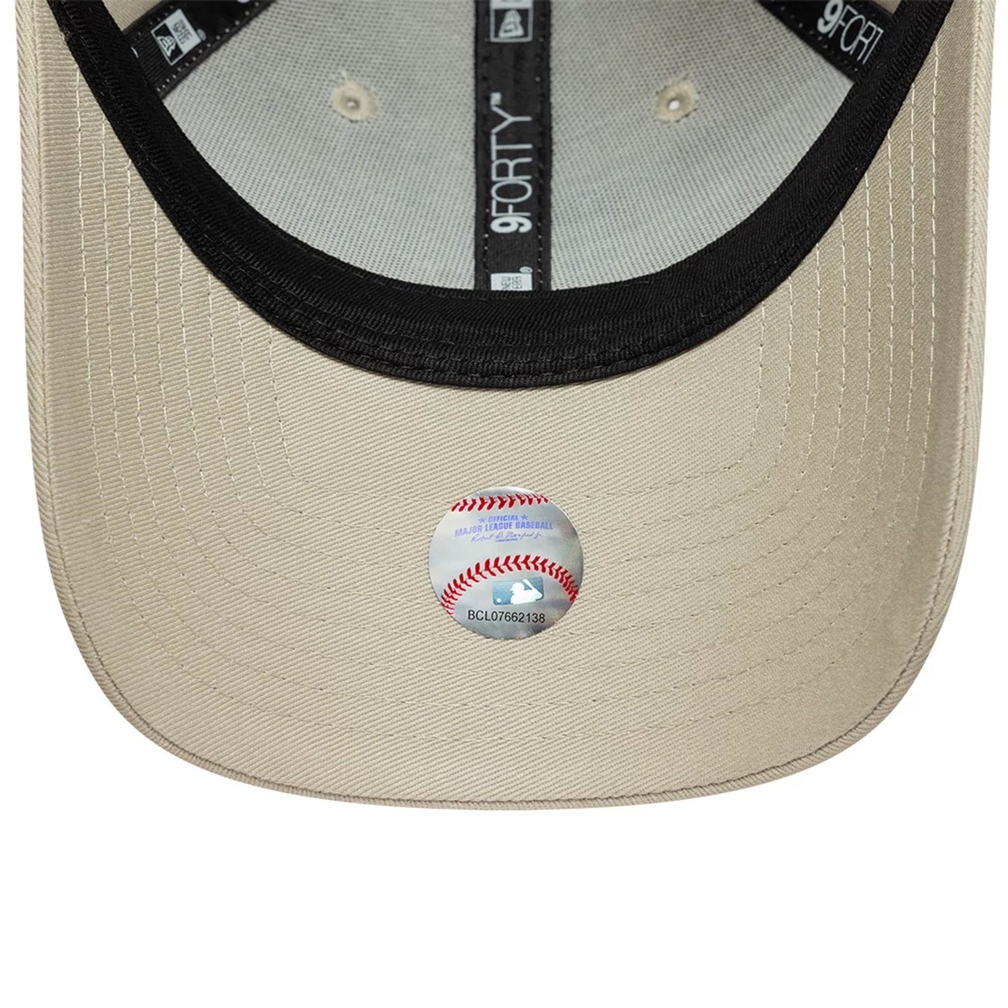 Pictured is this Womens MLB League Essential LA Dodgers 9FORTY cap in light beige. 5