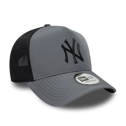 Pictured is this MLB Sport New York Yankees 9FORTY A-Frame Trucker cap in charcoal. 3