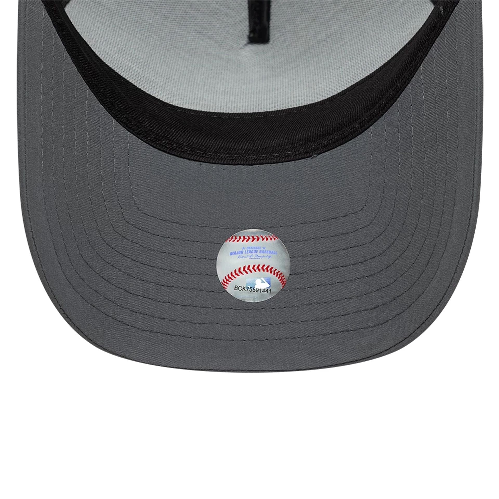 Pictured is this MLB Sport New York Yankees 9FORTY A-Frame Trucker cap in charcoal. 5
