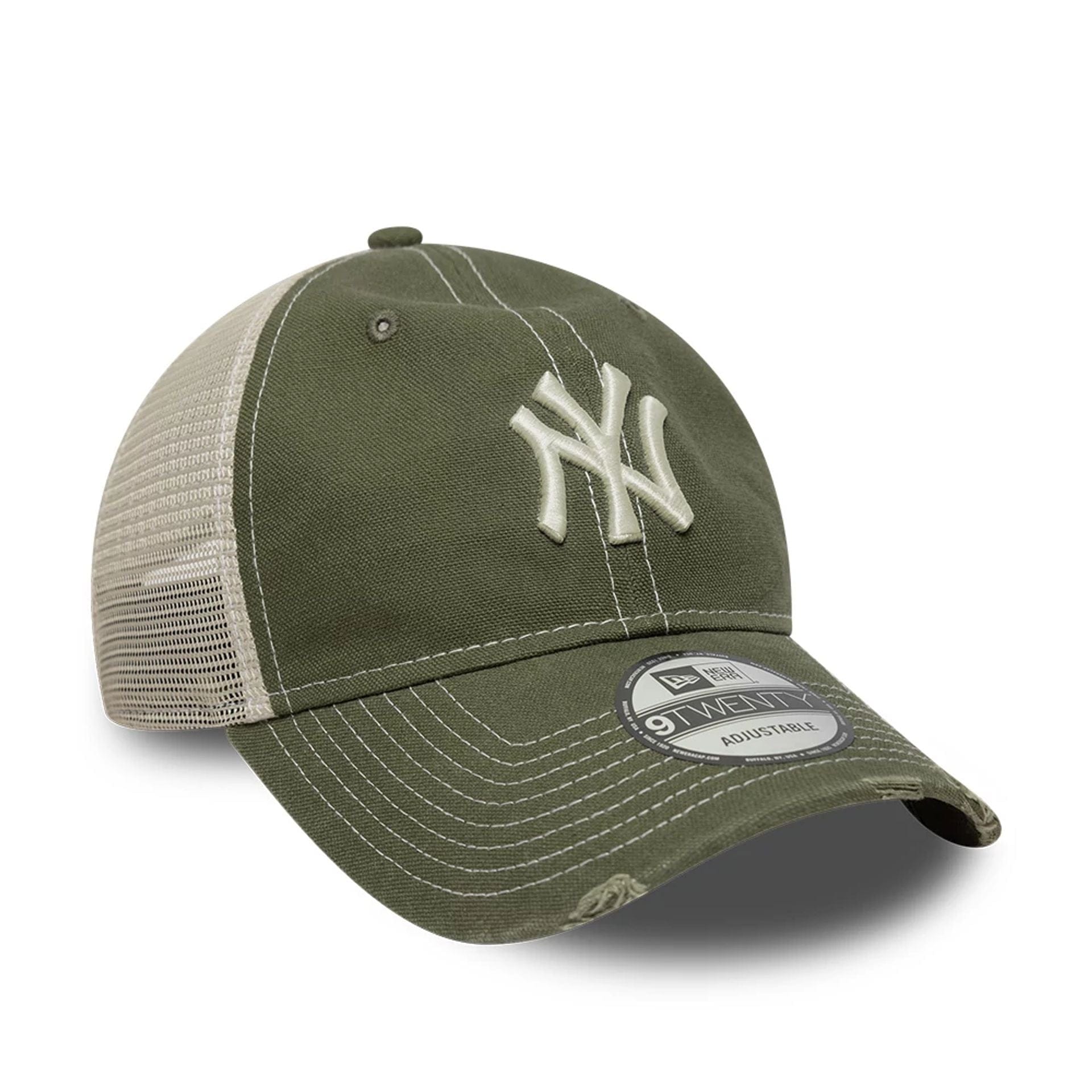 Pictured is this MLB Cotton Canvas New York Yankees 9TWENTY Trucker cap in green. 3