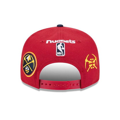 Pictured is this NBA Hardwood Classic All Star Game Denver Nuggets 9FIFTY Snapback cap in dark red. 5