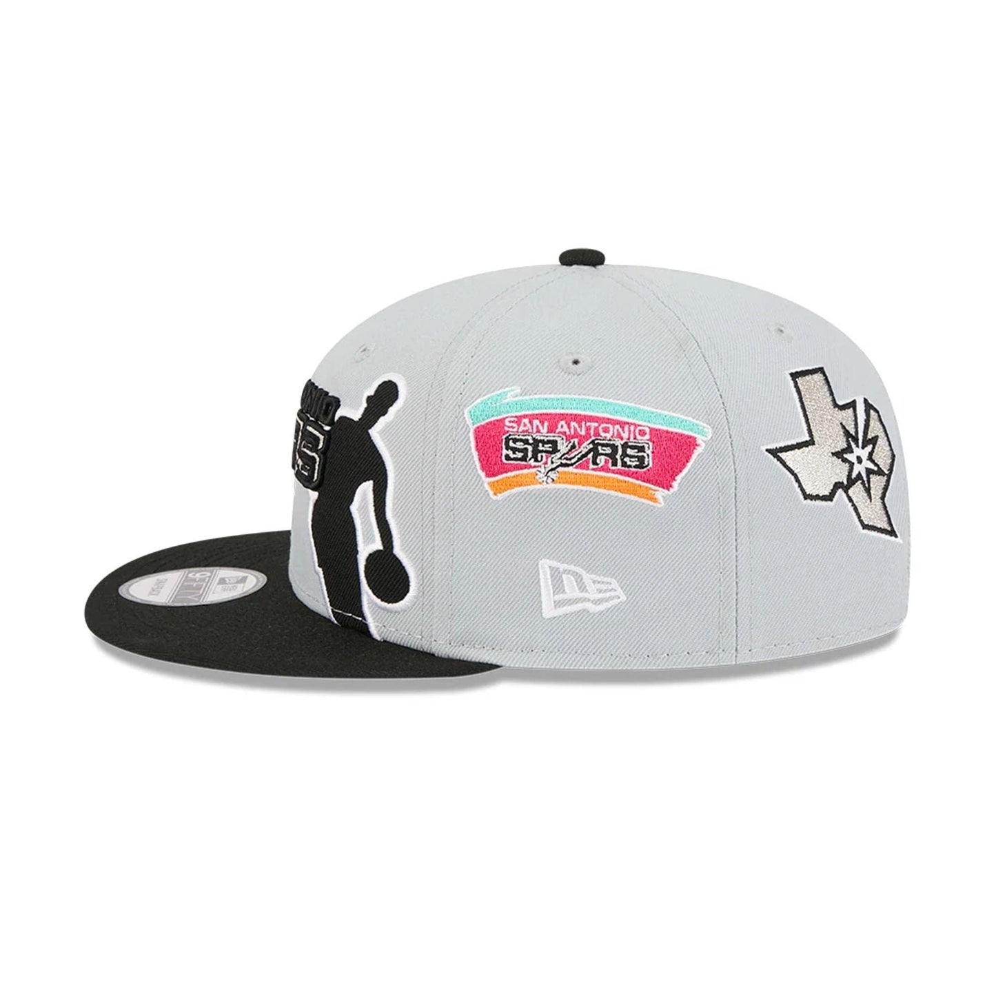 Pictured is this NBA Hardwood Classic All Star Game San Antonio Spurs 9FIFTY Snapback cap in grey. 6
