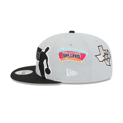 Pictured is this NBA Hardwood Classic All Star Game San Antonio Spurs 9FIFTY Snapback cap in grey. 6
