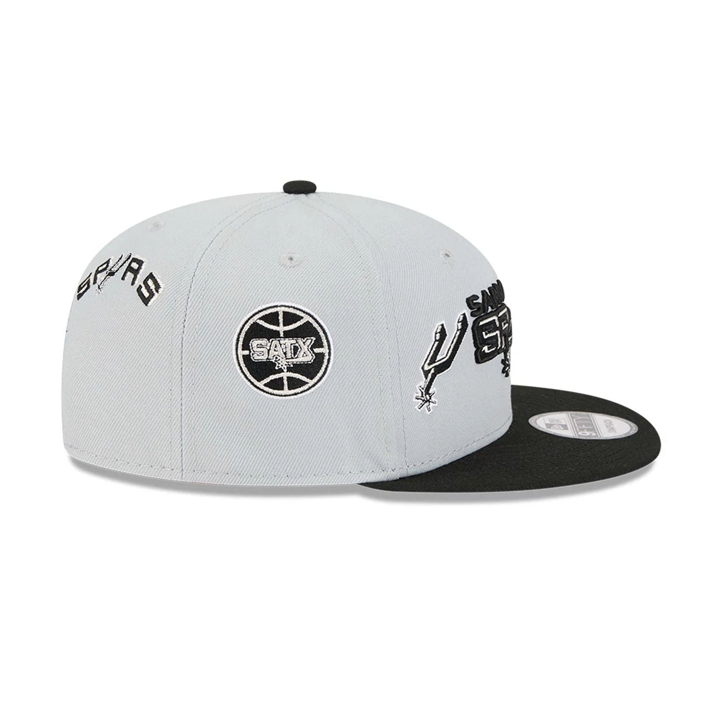 Pictured is this NBA Hardwood Classic All Star Game San Antonio Spurs 9FIFTY Snapback cap in grey. 7