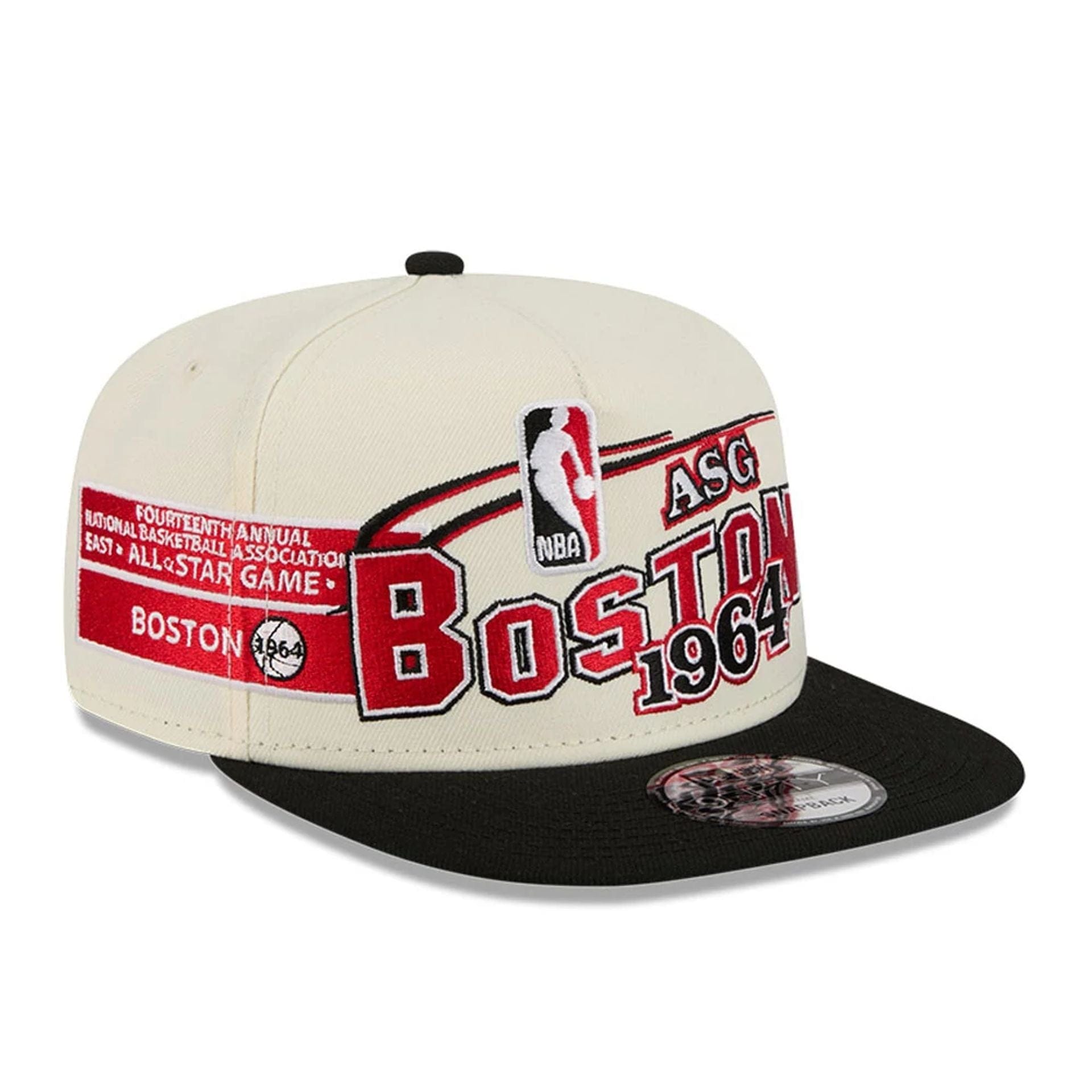 Pictured is this NBA Hardwood Classic All Star Game Boston Celtics 9FIFTY A-Frame Snapback cap in white. 1