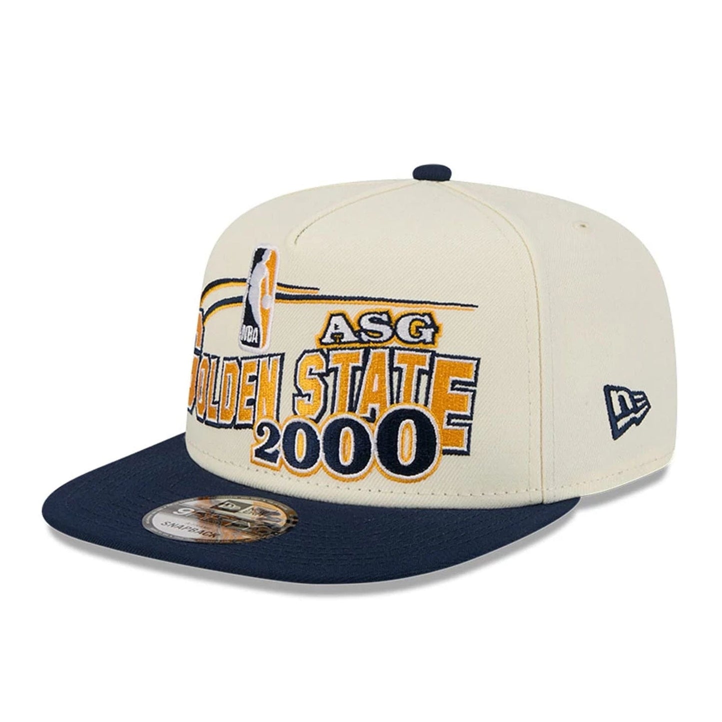 Pictured is this NBA Hardwood Classic All Star Game Golden State Warriors 9FIFTY A-Frame Snapback cap in white. 4