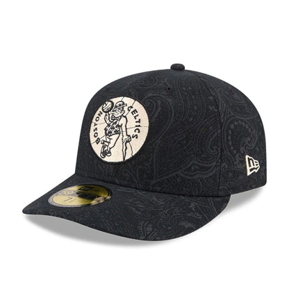 Pictured is this NBA Brushed Cotton Boston Celtics 59FIFTY Fitted cap in black. 1