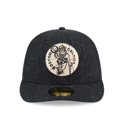 Pictured is this NBA Brushed Cotton Boston Celtics 59FIFTY Fitted cap in black. 3