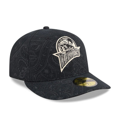 Pictured is this NBA Brushed Cotton Golden State Warriors 59FIFTY Fitted cap in black. 4