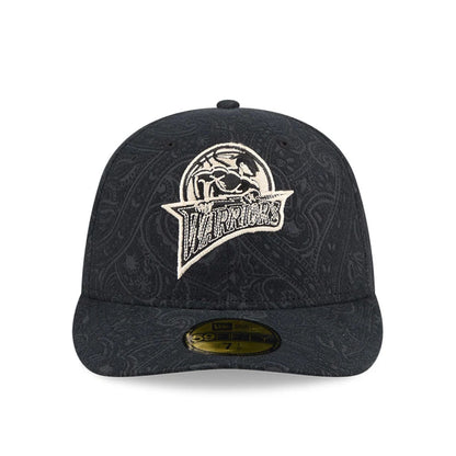 Pictured is this NBA Brushed Cotton Golden State Warriors 59FIFTY Fitted cap in black. 3