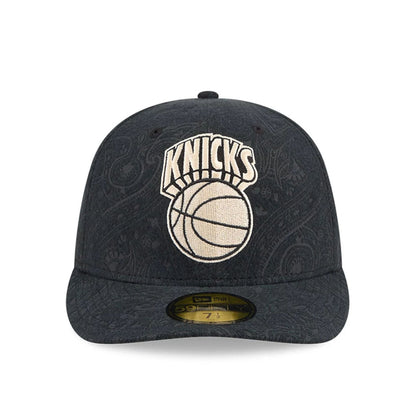 Pictured is this NBA Brushed Cotton New York Knicks 59FIFTY Fitted cap in black. 3
