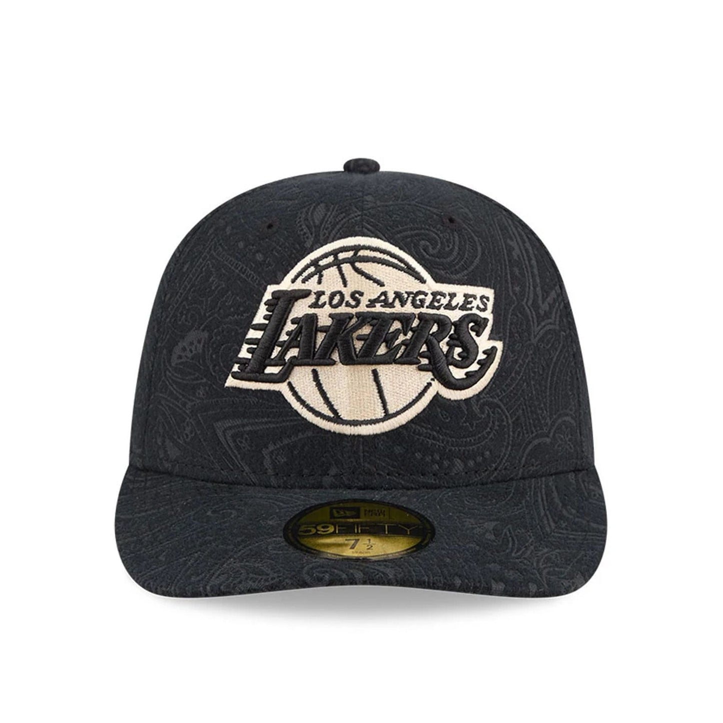 Pictured is this NBA Brushed Cotton LA Lakers 59FIFTY Fitted cap in black. 3