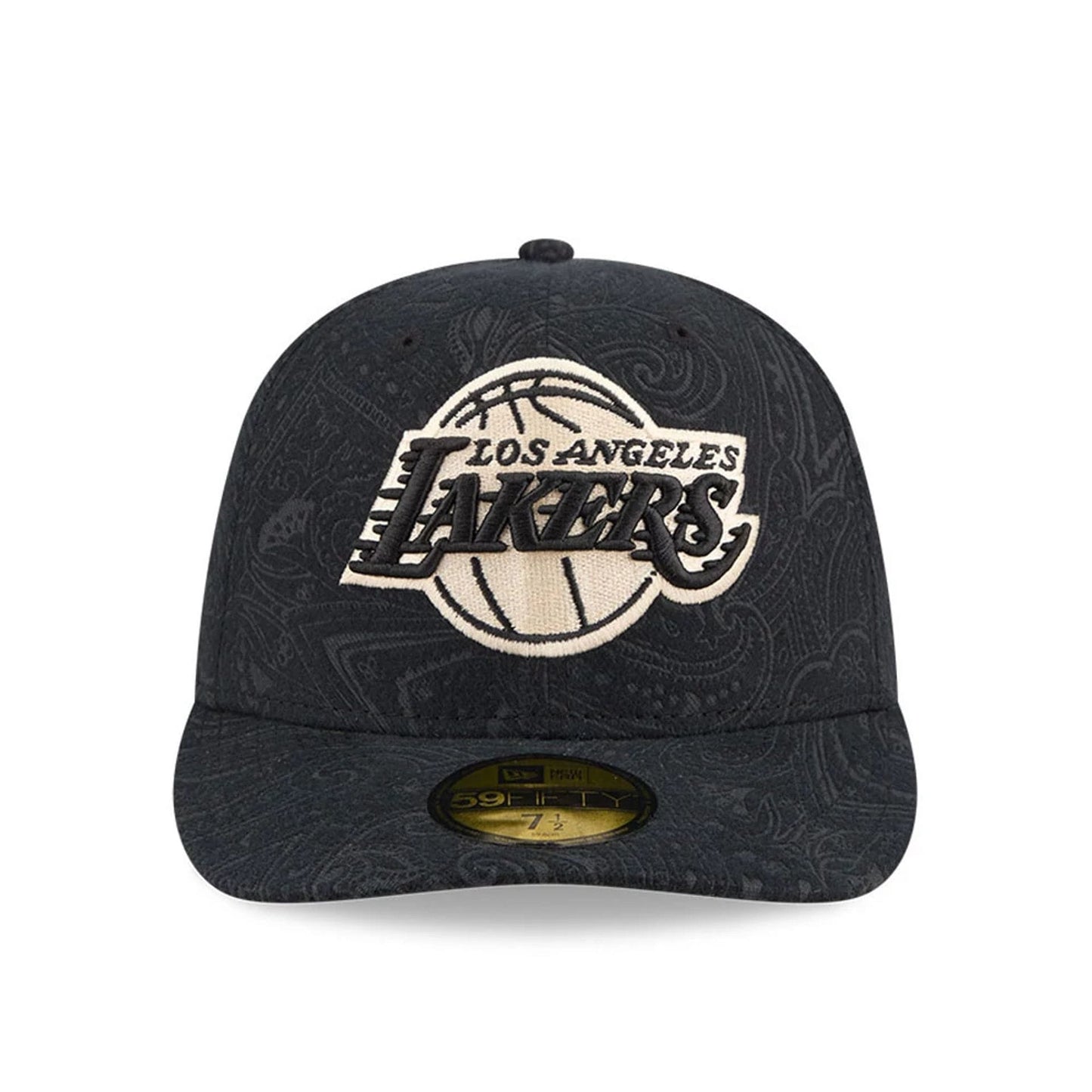 Pictured is this NBA Brushed Cotton LA Lakers 59FIFTY Fitted cap in black. 3