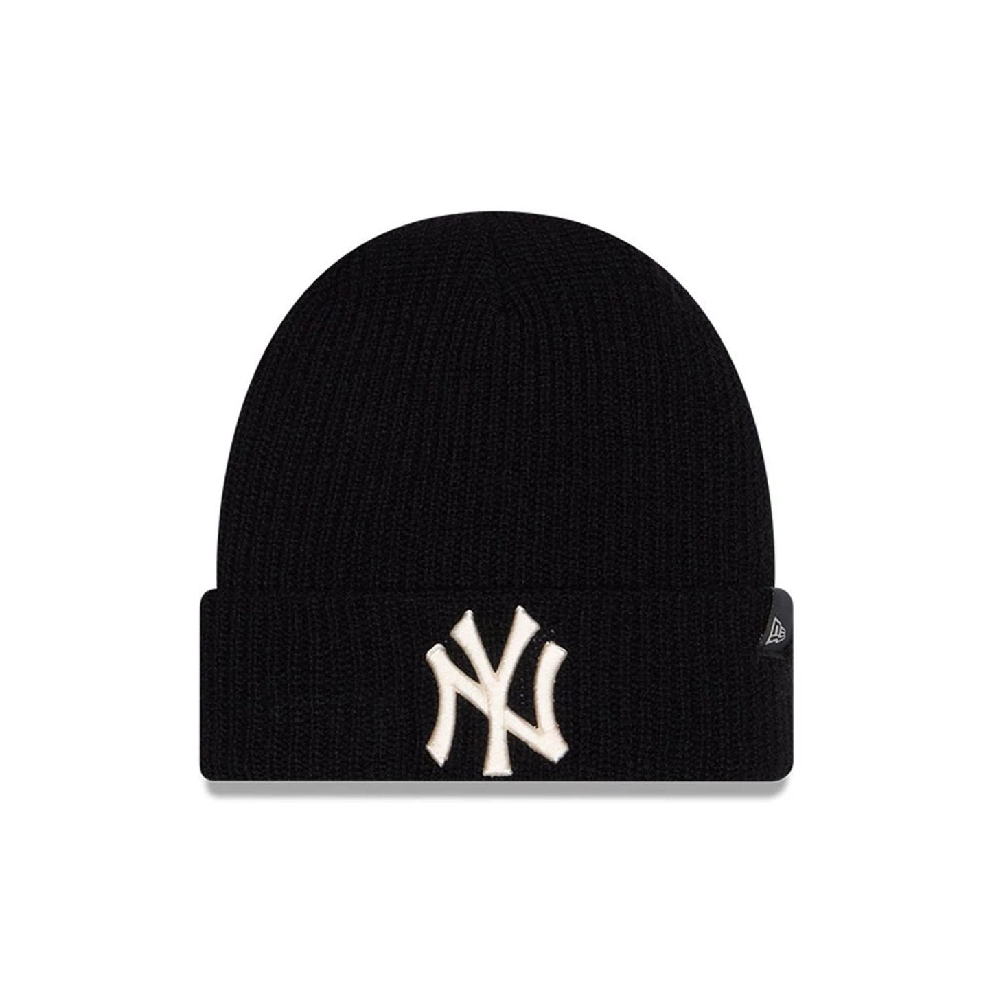 Pictured is this MLB Cashmere Knit New York Yankees Cuff Knit Beanie hat in black. 1