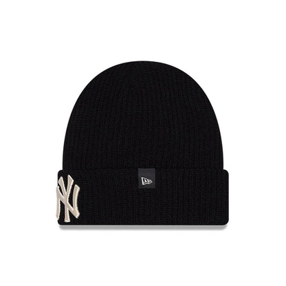 Pictured is this MLB Cashmere Knit New York Yankees Cuff Knit Beanie hat in black. 2