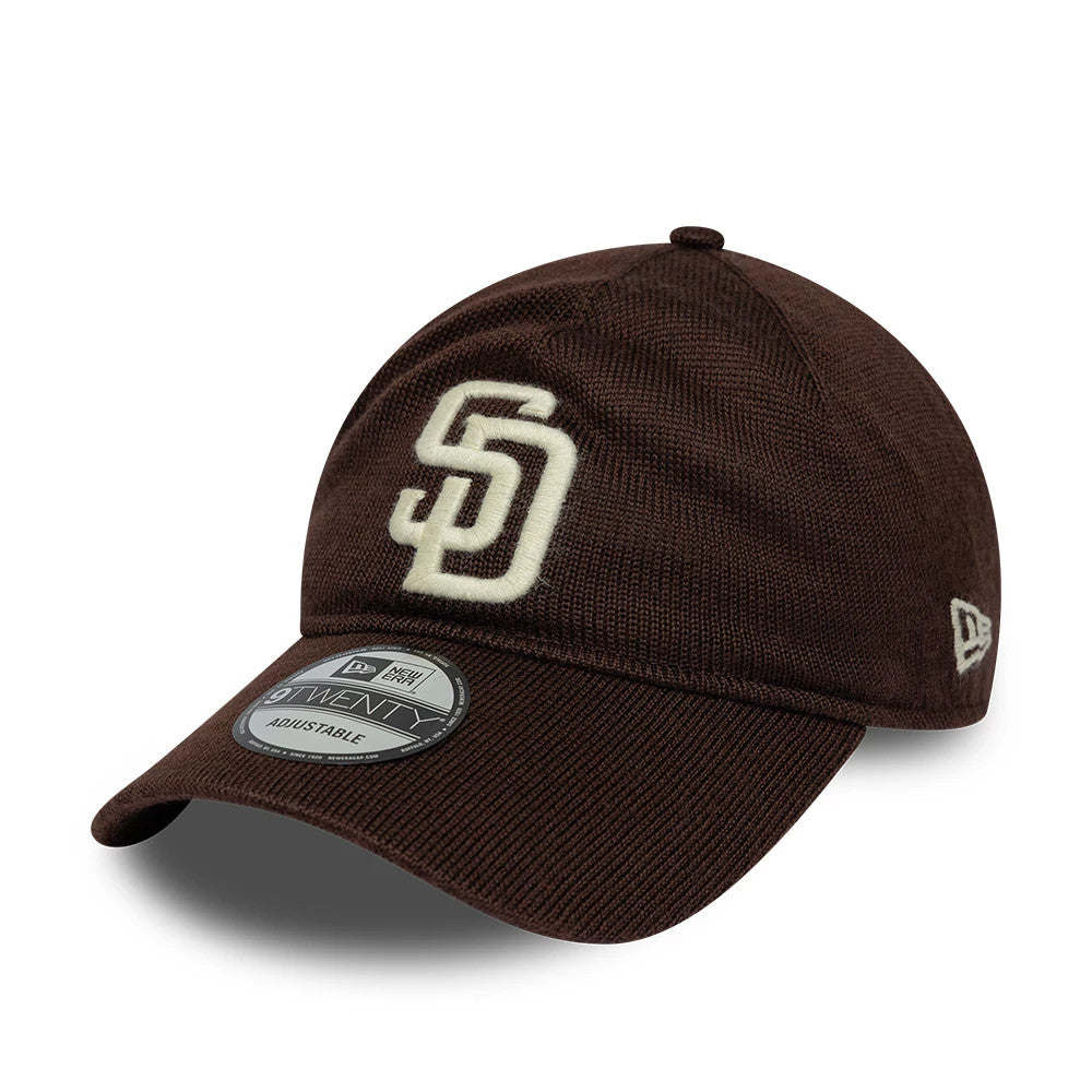 Pictured is this MLB Merino Wool Core San Diego Padres 9TWENTY cap in dark brown. 1