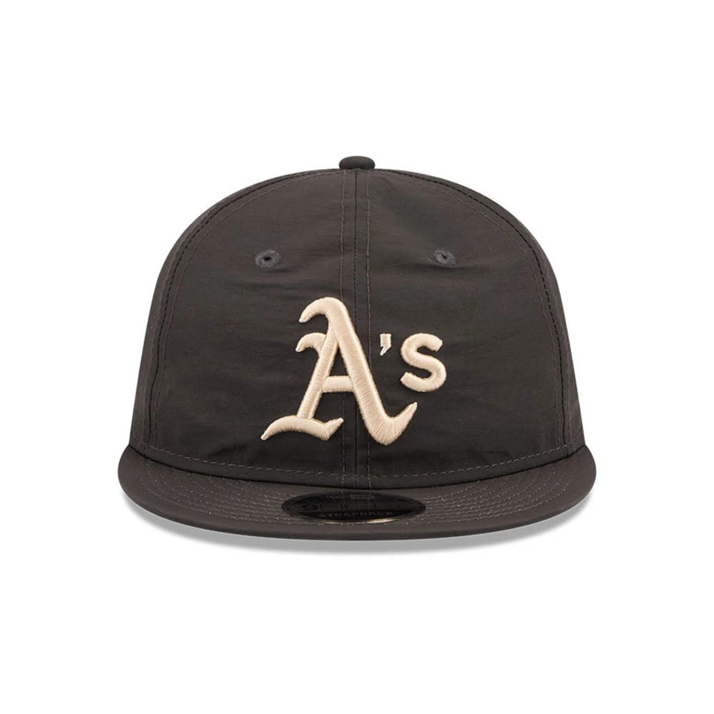 Pictured is this MLB Nylon Athletics Retro Crown 9FIFTY cap in black. 3
