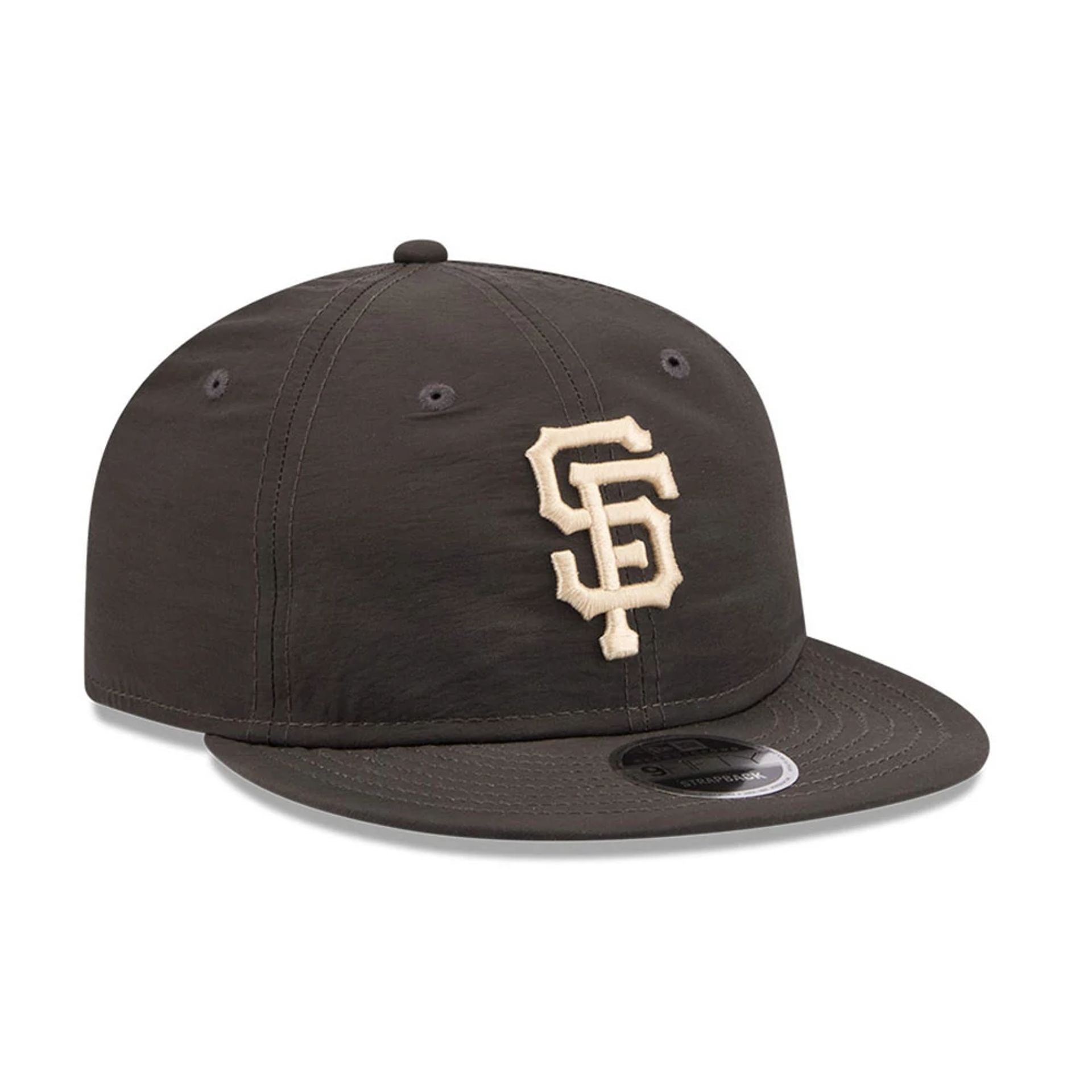 Pictured is this MLB Nylon San Francisco Giants Retro Crown 9FIFTY cap in black. 2