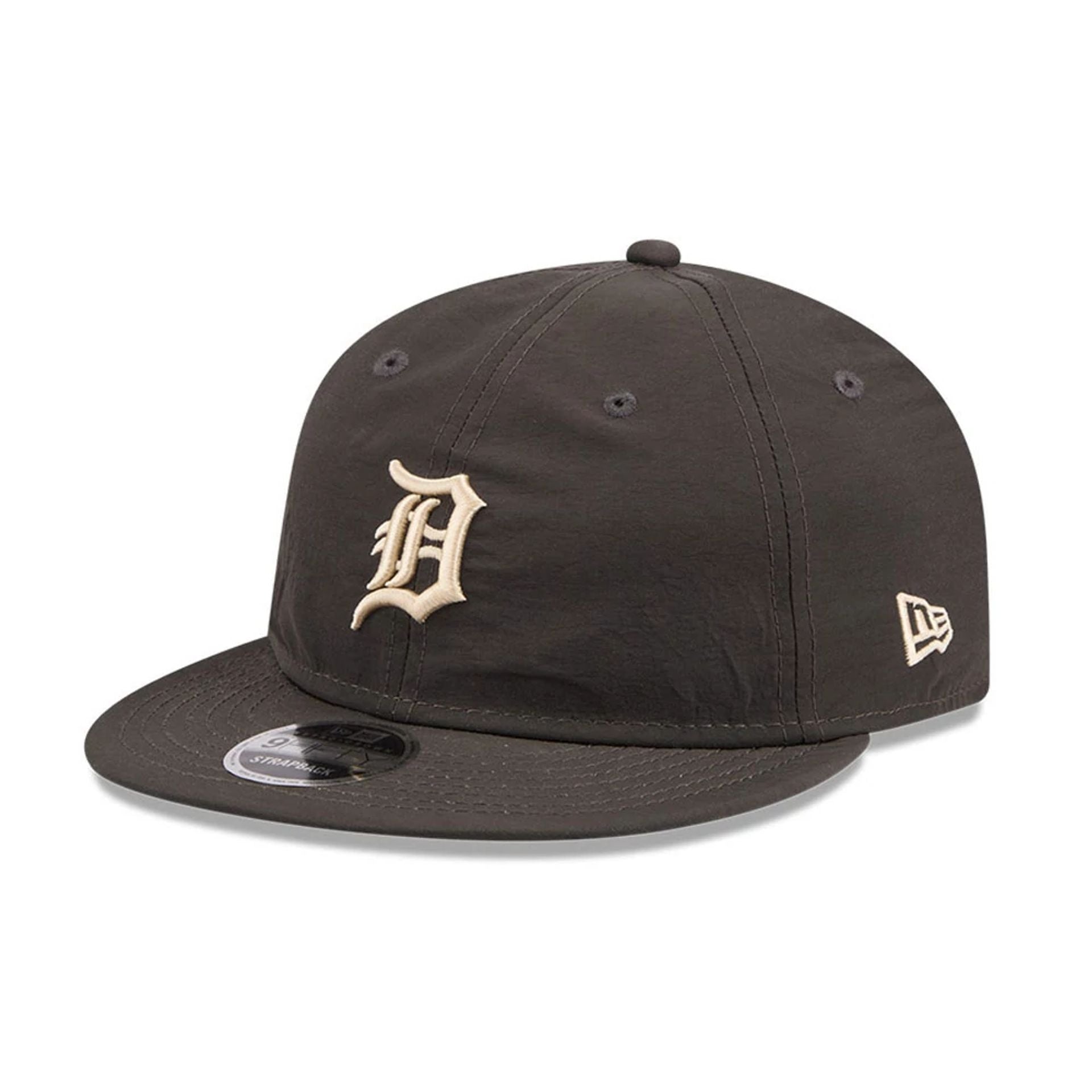 Pictured is this MLB Nylon Detroit Tigers Retro Crown 9FIFTY cap in black. 1