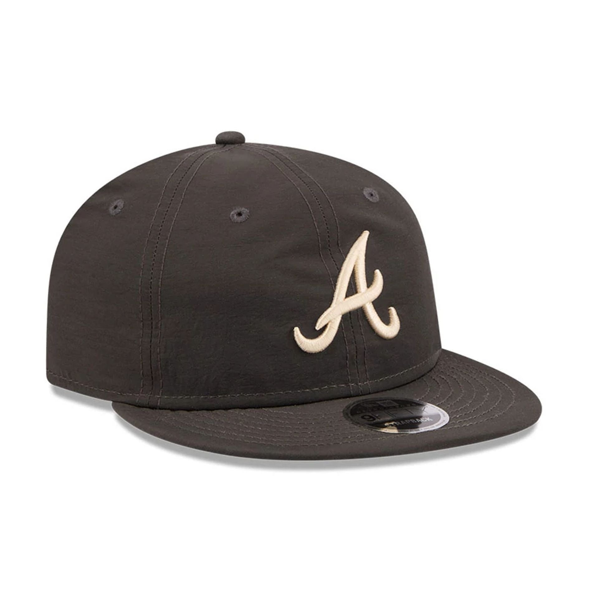 Pictured is this MLB Nylon Atlanta Braves Retro Crown 9FIFTY cap in black. 4