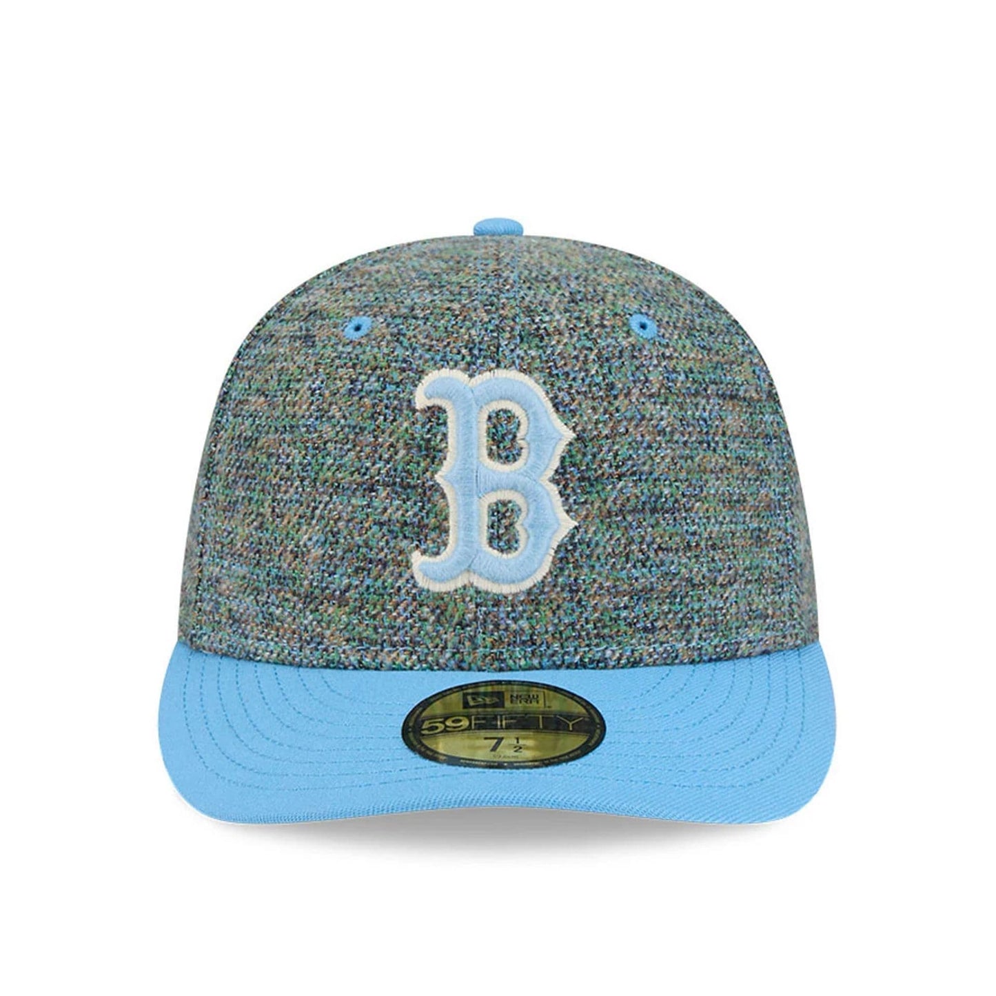 Pictured is this MLB Tweedy Cotton Boston Red Sox 59FIFTY Fitted cap in pastel blue. 3